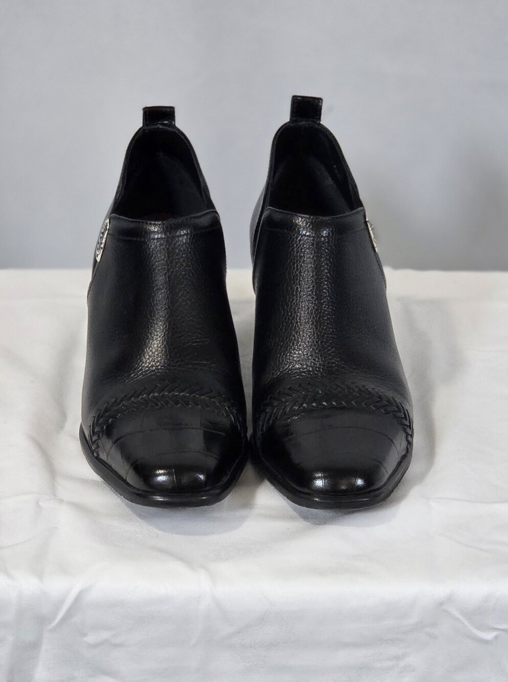 Brighton "Bliss" Black Pebble Leather Shooties / Ankle Boots Size 6.5